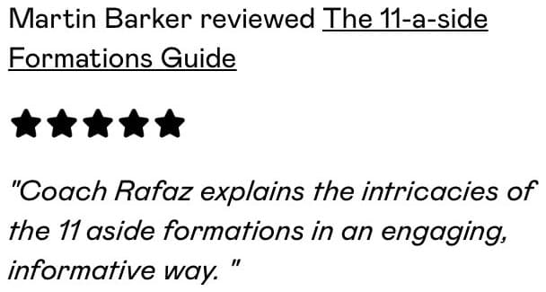 Five-star review of The 11-a-side Formations Guide by Martin Barker: Coach Rafaz explains the intricacies of the 11-a-side formations in an engaging, informative way.